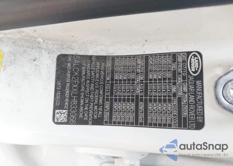 2020 Land Rover Discovery Sport Standard from USA, damaged, VIN SALCK2FXXLH833066